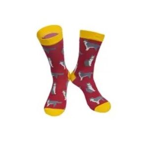 Mens Bamboo Dog Socks Siberian Husky Huskies Novelty Socks